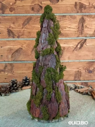 Декоративная елка из коры и мха Лесной чародей Т64-В23