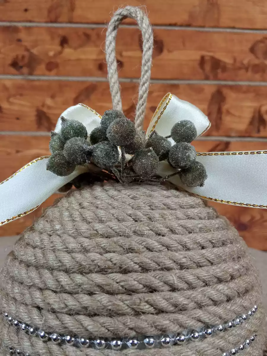 Декоративный шар из каната Снежный ком П71-В56