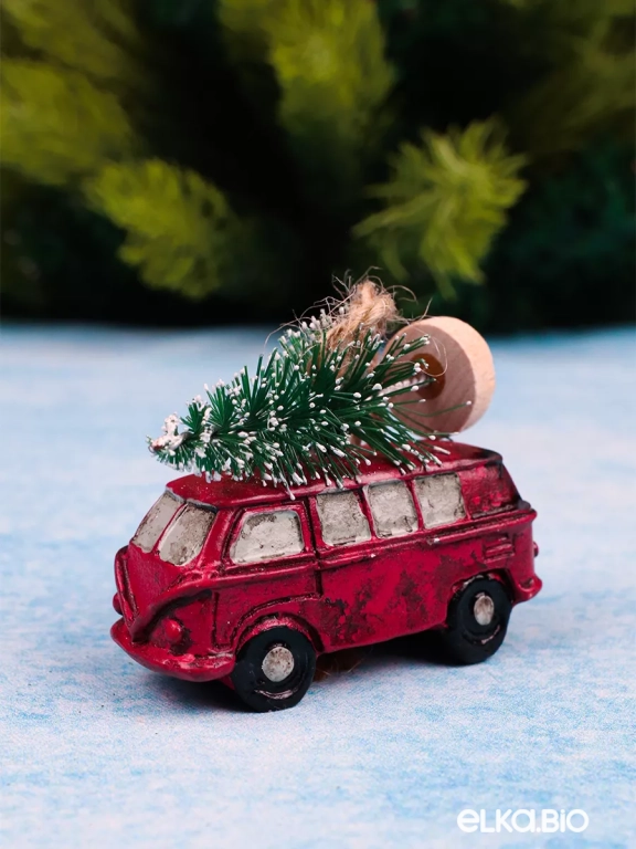 Новогодняя игрушка - фургон с елкой