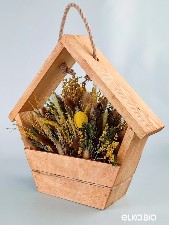 Композиция из мимозы и лагуруса Т147-B103