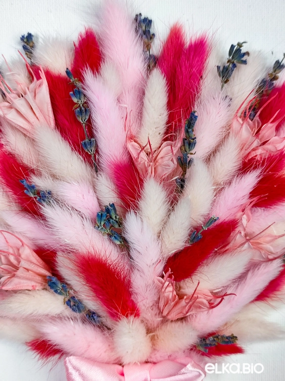 Подвесная композиция из лаванды, лагуруса и нигеллы А146-B108