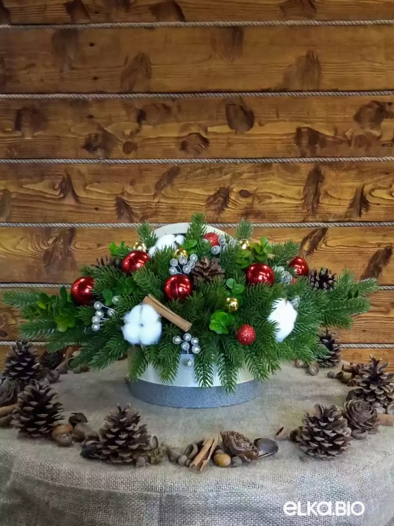 Декоративная композиция в коробке Новогоднее настроение Ю16-В37