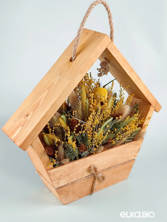 Композиция из мимозы и лагуруса Т147-B103