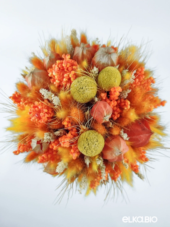 Букет из лагуруса, пшеницы и физалиса Б78-B108