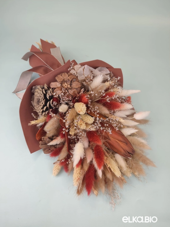 Осенний букет с протеей и лагурусом Б112-B114