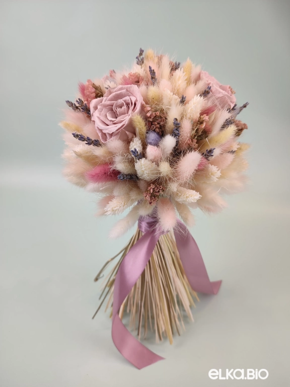 Cтабилизированный букет из сухоцветов с розами А191-B114