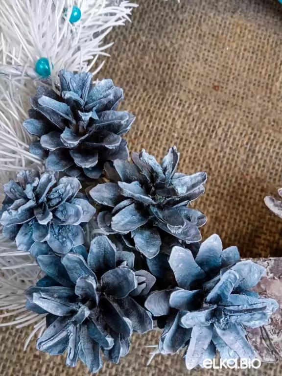 Новогодний венок из лозы Голубая лоза Т22-В15