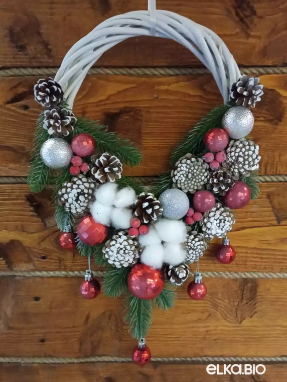 Подвесная композиция из лозы и шаров Бриллиантовая лоза А78-В54