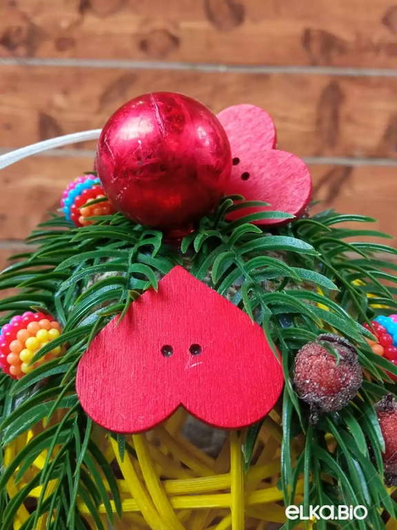 Декоративный шар из ротанга Яркое Рождество Б10-В57