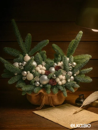 Композиция из лапника пихты Нобилис "Серебро" Ю86