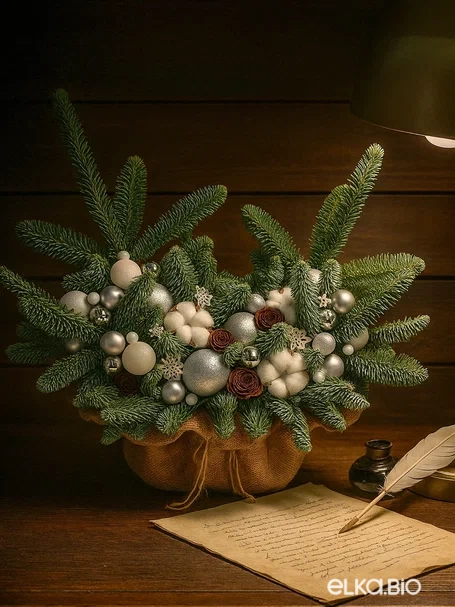 Композиция из лапника пихты Нобилис "Серебро" Ю86