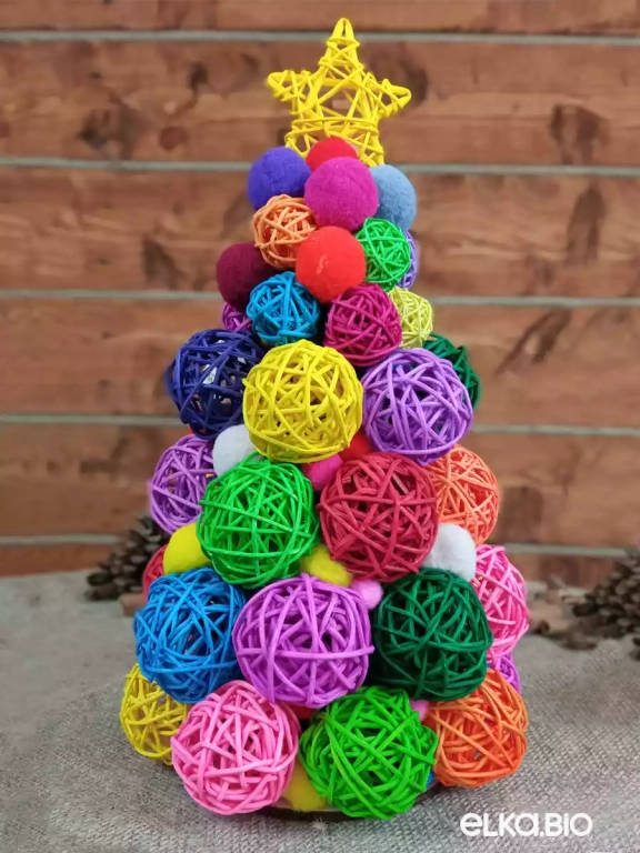 Декоративная елка из ротанга Детская улыбка П29-В11