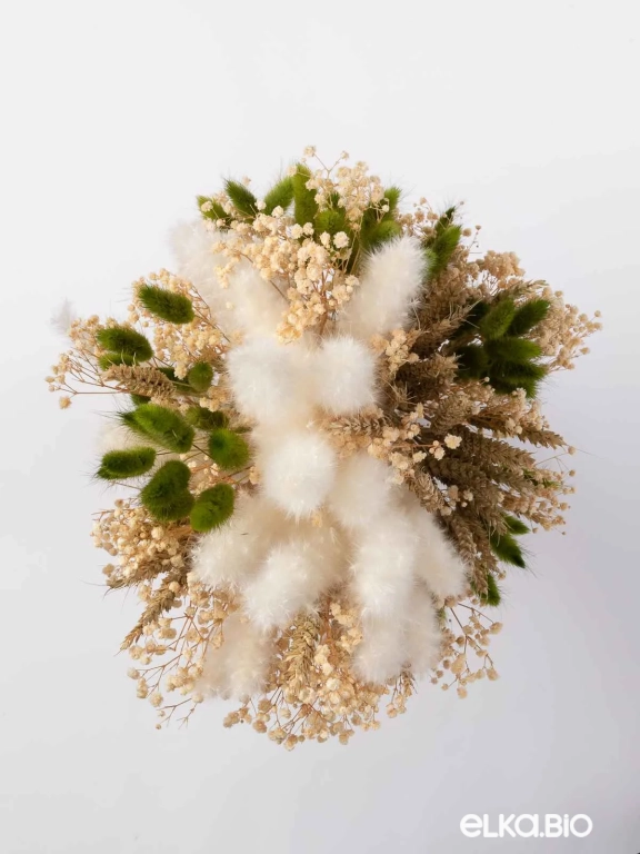 Сухоцветы для декора, гипсофила, пшеница, пампасная трава мини, лагурус. Набор М096