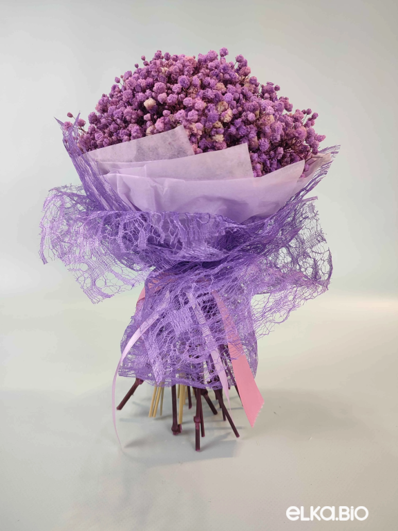 Cтабилизированный cиреневый букет из гипсофилы Б102-B111