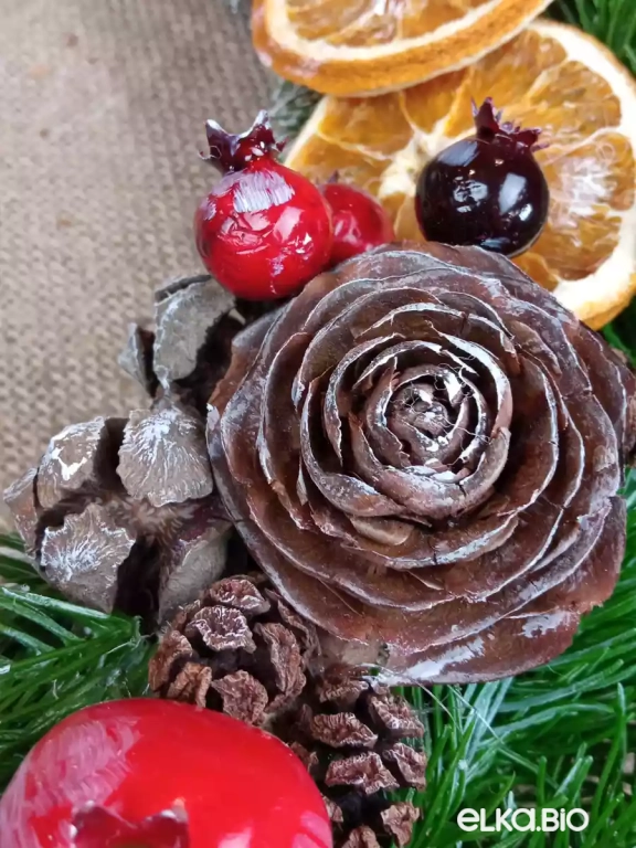 Венок декоративный с дольками апельсина Апельсиновый рай П20-В16