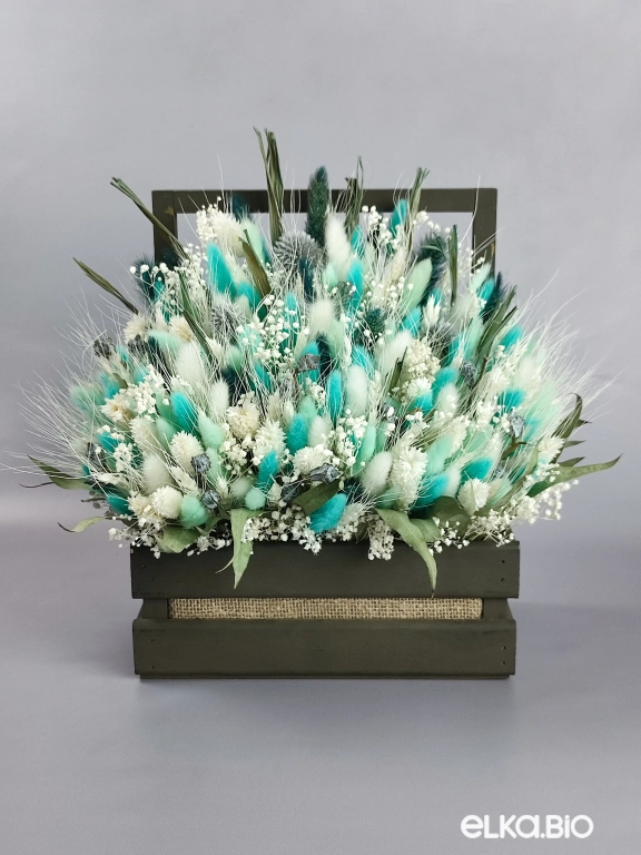 Композиция из лагуруса в ящике Т140-B101