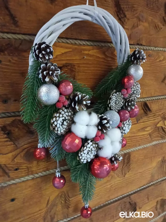 Подвесная композиция из лозы и шаров Бриллиантовая лоза А78-В54