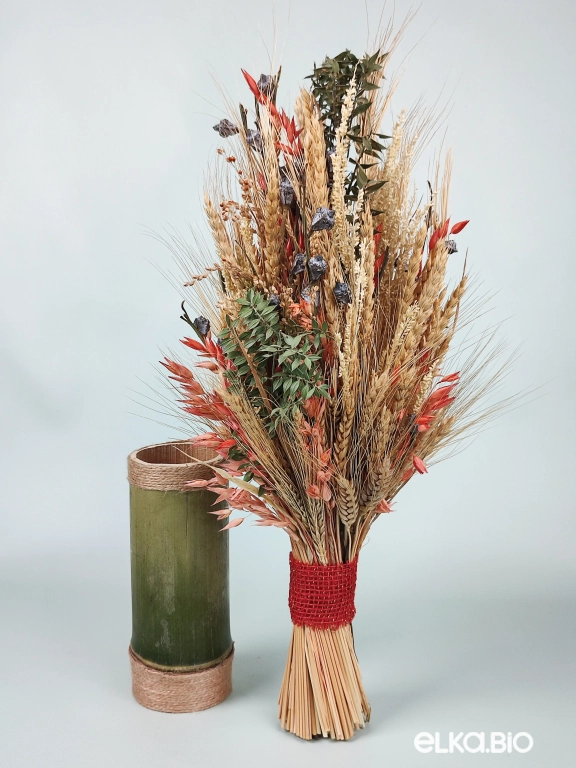 Букет пшеницы в вазе из бамбука Б71-B104