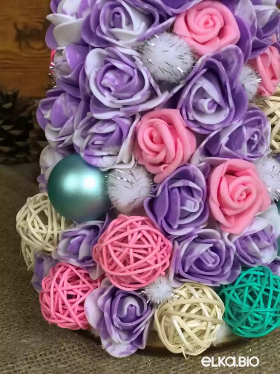 Настольная декоративная елка Сиреневые сны А7-В3