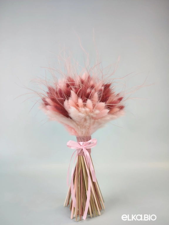 Розовый букет из лагуруса Б110-B113