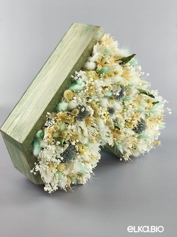 Настольная композиция из белых сухоцветов Т136-B101