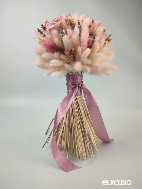 Cтабилизированный букет из сухоцветов с розами А191-B114