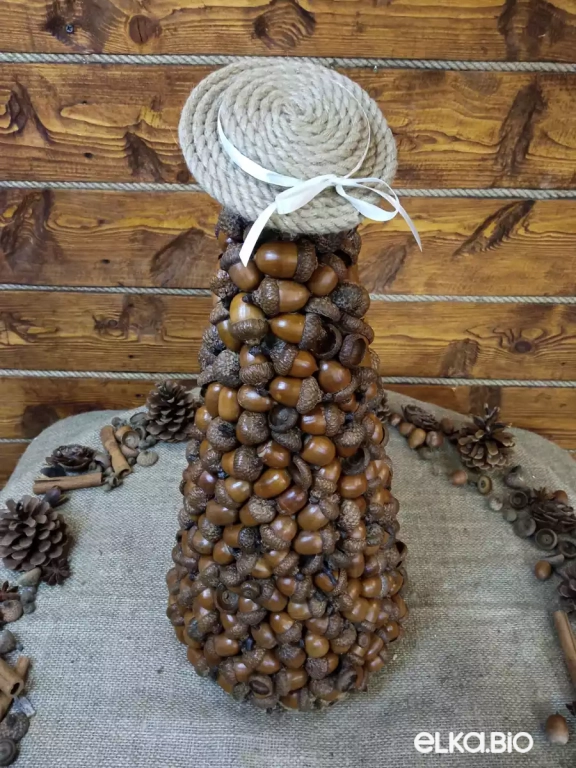Настольная декоративная елка из желудей красного дуба Желуди (большая) П67-В49