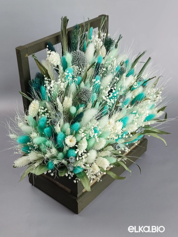 Композиция из лагуруса в ящике Т140-B101