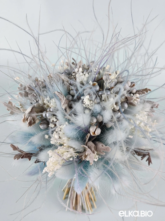 Букет из лагуруса, гипсофилы и ковыля Т179-B106