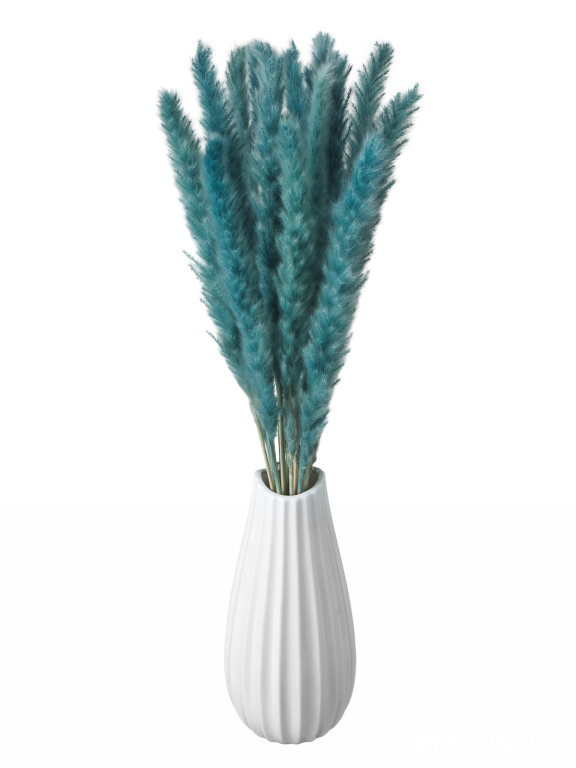 Трава сухоцвет пампас мини 90 шт. серо-малахитовый первый сорт