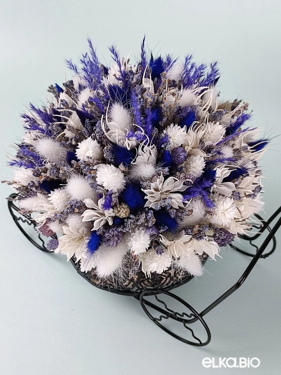 Композиция с лавандином и лагурусом в тележке Т158-B102 Композиция с лавандином и лагурусом в тележке Т158-B102