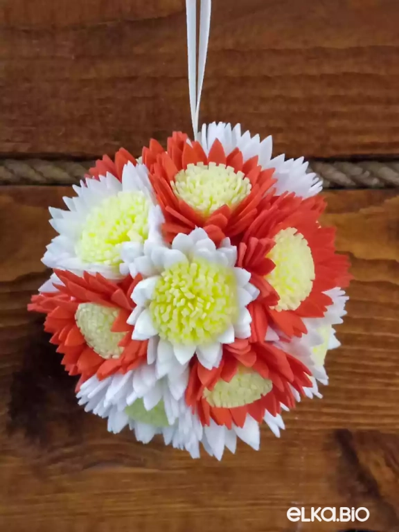 Декоративный набор шаров из фоамирановых цветков Лучик надежды А47-В41