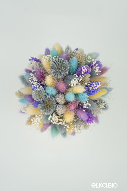 Маленький букет из лагуруса, гипсофилы и фаляриса Т178-B106