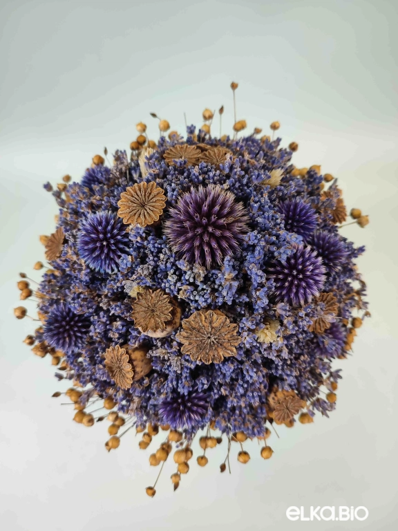 Букет из лаванды с маками и льном А186-B112