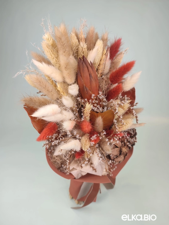 Осенний букет с протеей и лагурусом Б112-B114