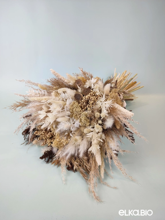 Букет из пампасной травы с лагурусом и маками Б103-B112