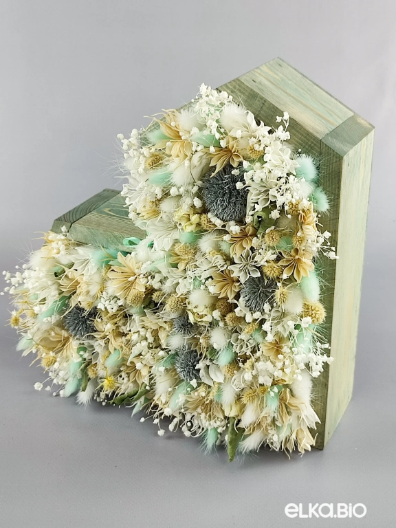 Настольная композиция из белых сухоцветов Т136-B101