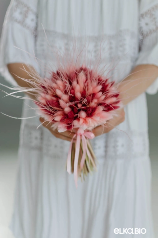 Розовый букет из лагуруса Б110-B113