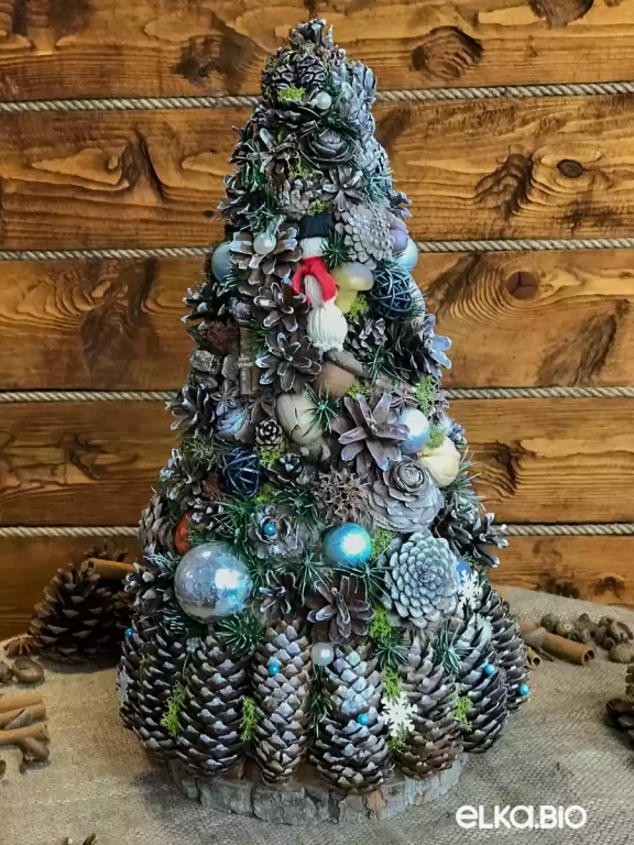 Настольная декоративная елка Снеговик в лесу Т15-В1
