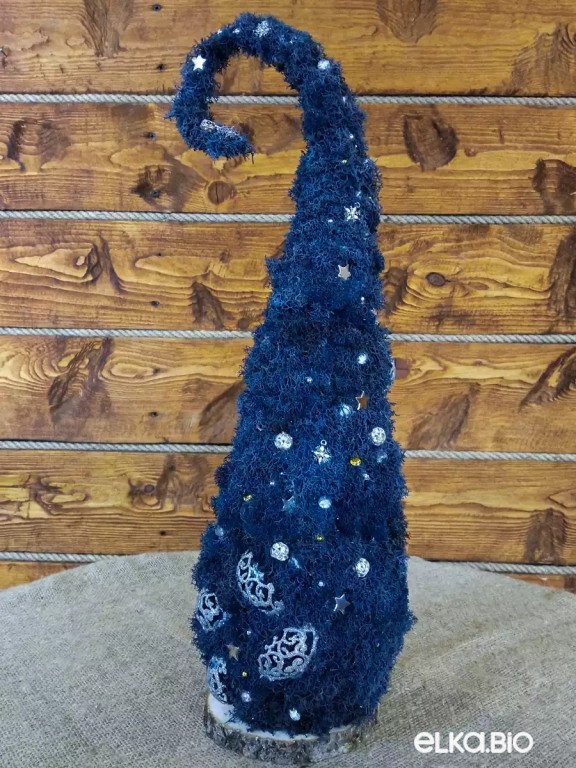 Настольная декоративная елка из мха и декора Ночь перед волшебством Б34-В66