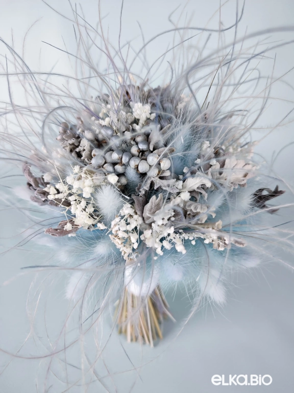 Букет из лагуруса, гипсофилы и ковыля Т179-B106