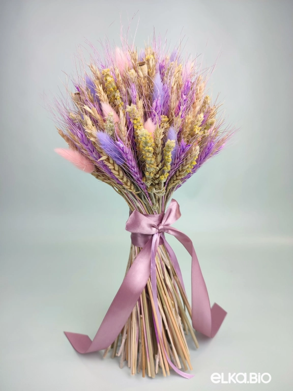 Букет из пшеницы и лагуруса А189-B114
