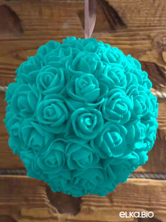 Декоративный шар из цветов Бирюза М13-В26