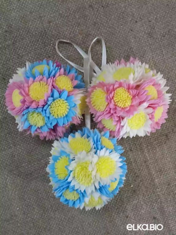 Декоративный набор шаров из фоамирановых цветков Весеннее чувство А49-В41