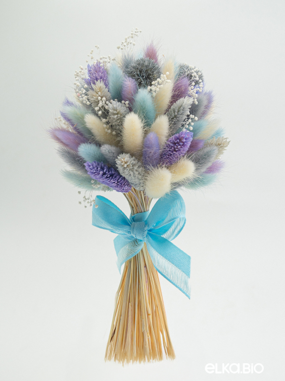 Маленький букет из лагуруса, гипсофилы и фаляриса Т178-B106