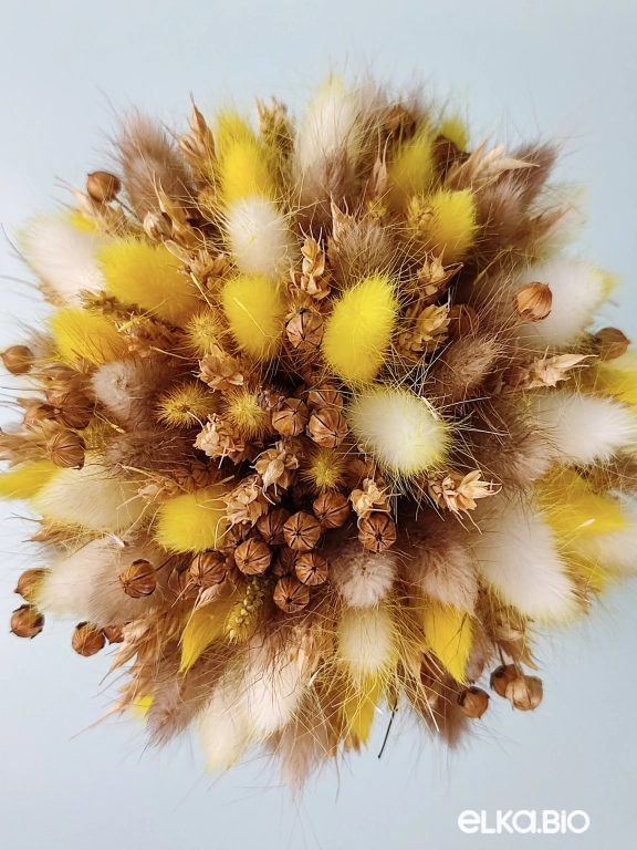 Маленький букет из лагуруса, пшеницы и льна Т161-B103