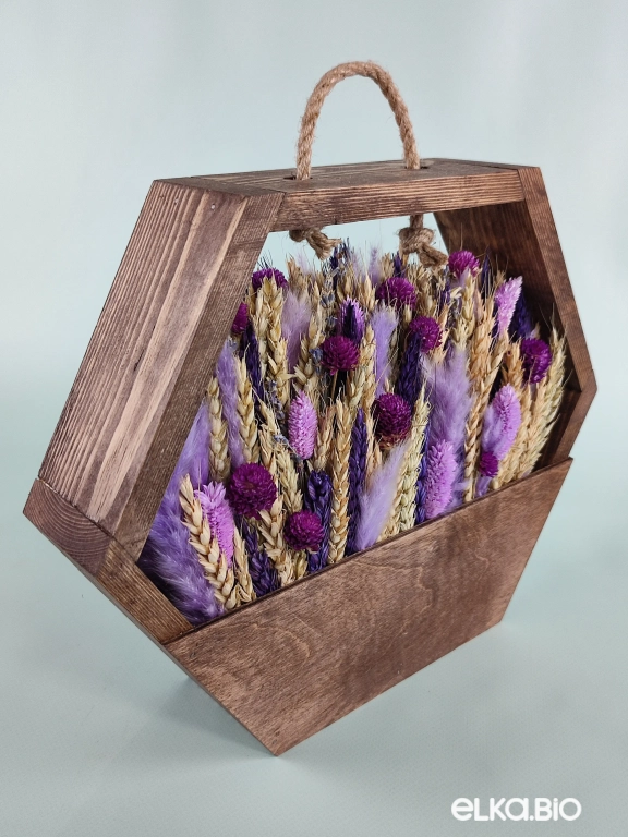 Подвесная композиция из пшеницы и сухоцветов Б87-B108