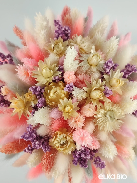 Букет цветов из розовых сухоцветов А129-B103