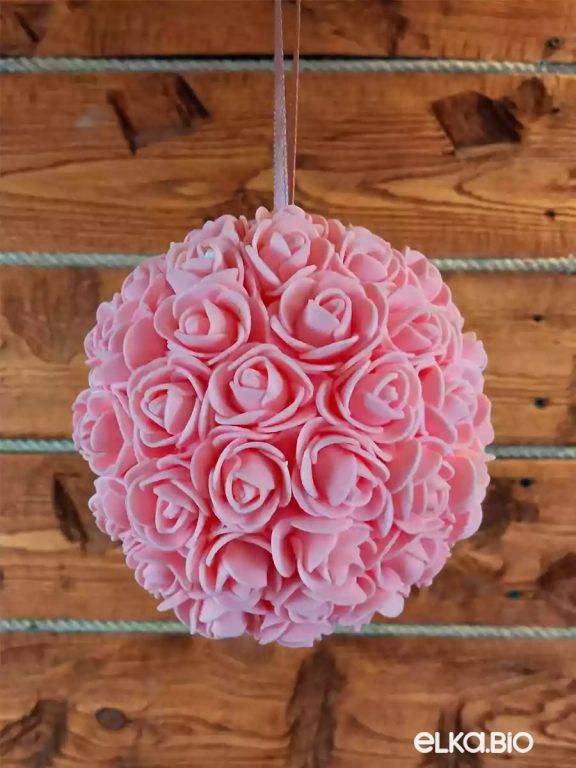 Декоративный шар из цветов Розовые розы М12-В20