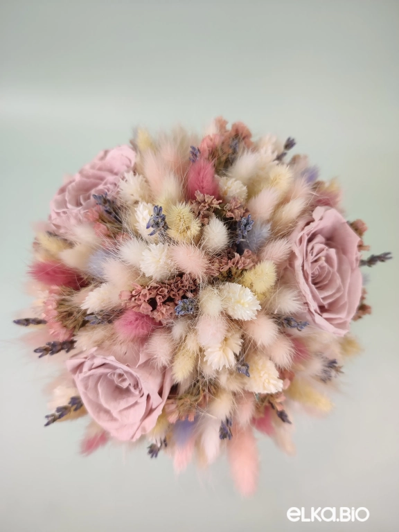 Cтабилизированный букет из сухоцветов с розами А191-B114